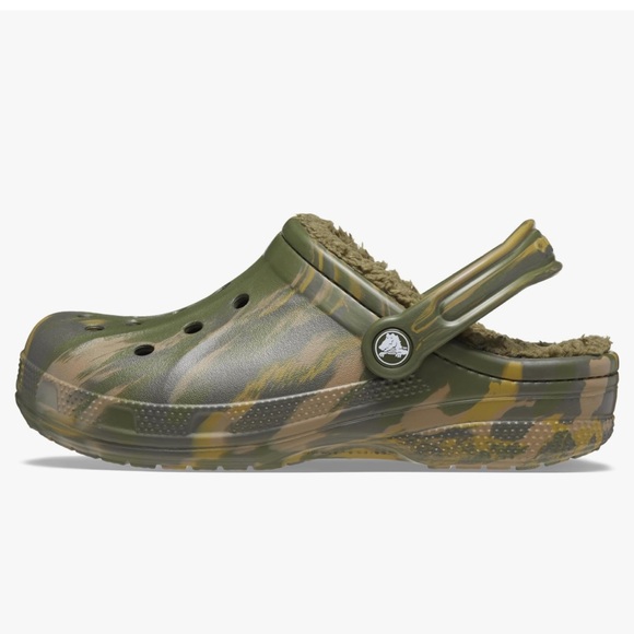 NWT Men’s Size 4 (Euro Sz 36-37) Crocs Ralen Lined Marble Clog In Army Green - Picture 4 of 15